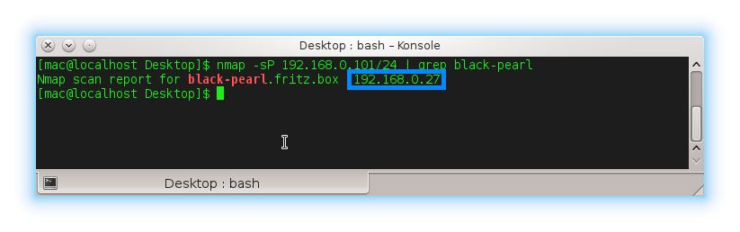 nmap result of query