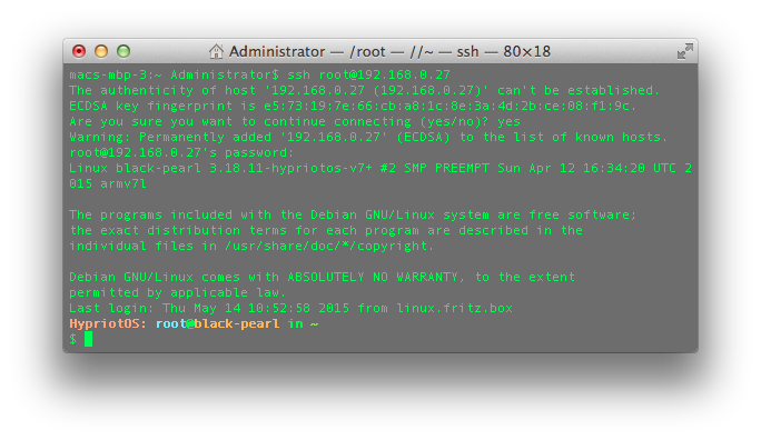 hypriot-ssh-prompt-after-login